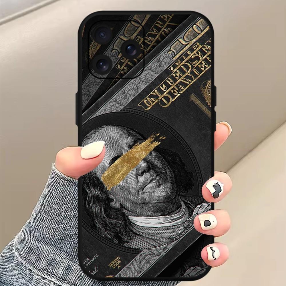 Luxury Funny Dollar US Phone Case For iPhone Mini 11 12 13 14 15 Pro XS Max X Plus SE XR Black Soft Shell