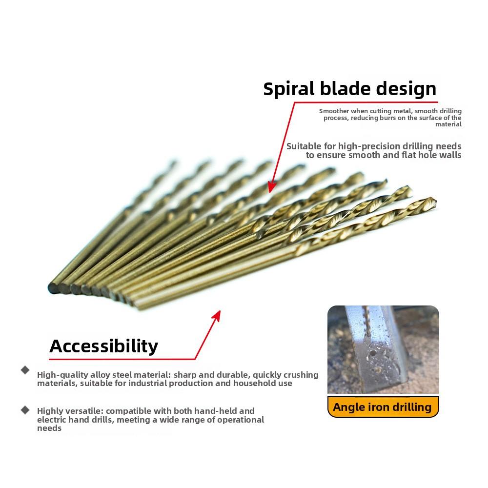 10PCS Straight Shank Twist Drill Bits Twist Design HSS Drill Bits Drill Bits  Industrial Use