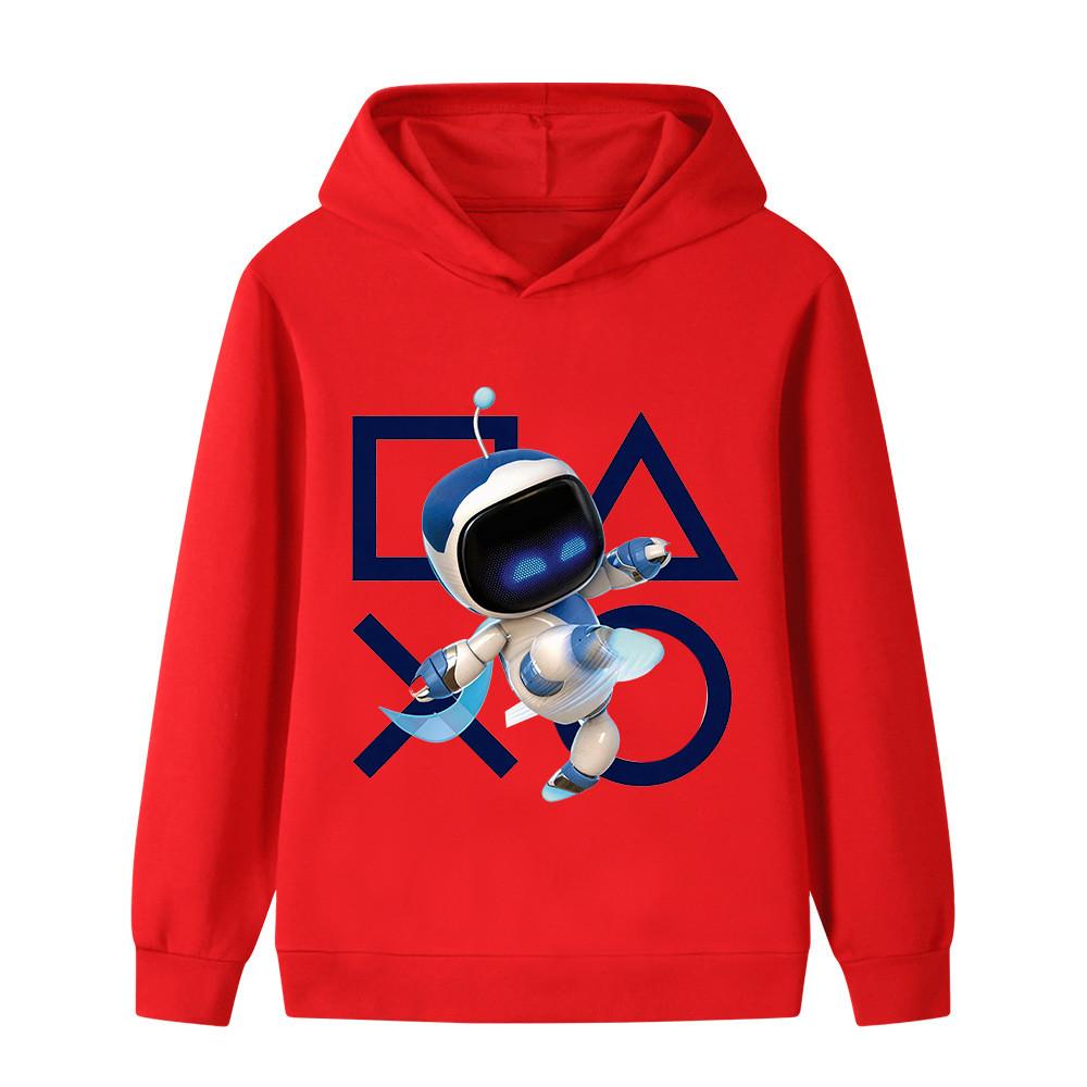 B1338 Kids Boys Girls Astro Bot Printed Casual Long Sleeves Hoodie