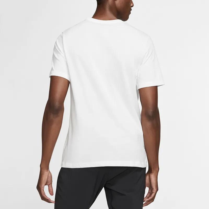 Nike T Shirts Men's White Crew Neck Moderate Straight Fit (Unisex) T-Shirts DB5590 100
