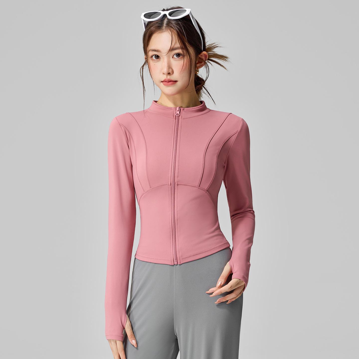 

Women s Bare-Feel Stand-Up Collar Cropped Jacket for Running and Yoga - Slim Fit, Autumn/Winter Arrival XL (Recommended weight: 125-140 jin)