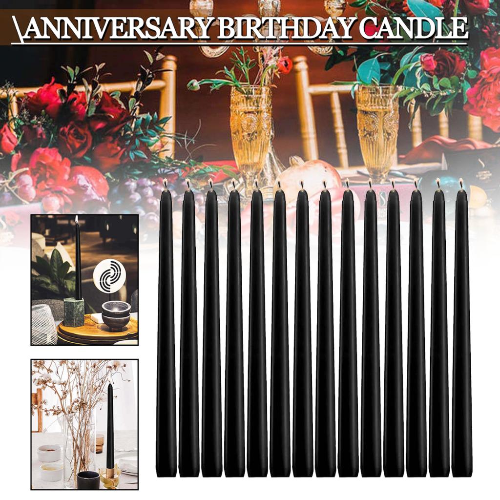 Cheap PDTO Black Taper Candles 10'' Dripless Taper Candles Unscented