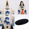 Osaka Choseido Compact Mini Hina Doll with Name and Wooden Tag Ceramic Dyed Nishiki Standing Hina Doll (Free Gift) (Sent Separately)