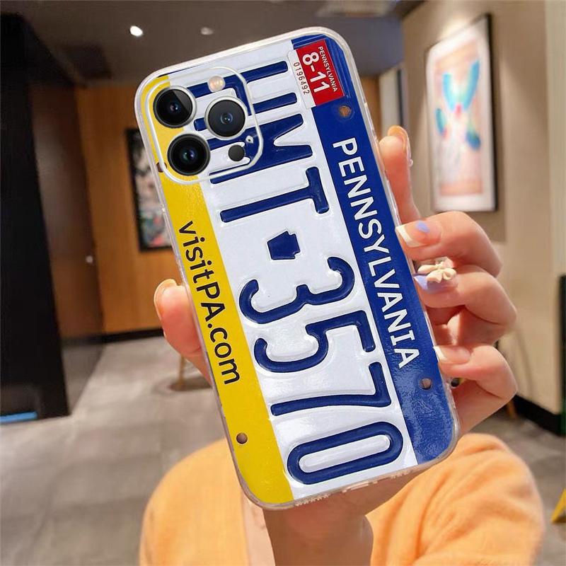 Phone Case For Iphone 17 Pro Max Air 16 15 14 13 Pro Max 15 16 Pro 15Plus License Plate Number Car