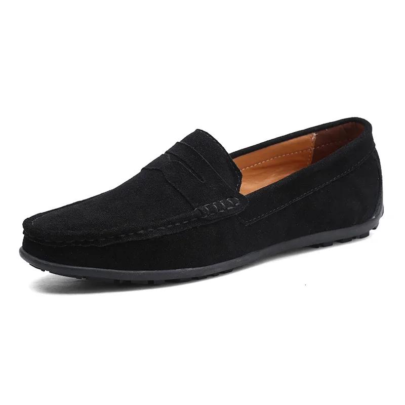 Fashion Men Casual Shoes Luxury Mens Loafers Handmade Suede Leather Men's Shoes Moccasins Slip On Flats For Male Luxe Driving Shoes