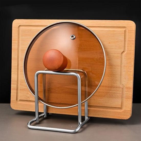 Cutting Board Stand Stainless Steel Countertop Organizer Space-Saving Chopping Board Holder for Pot Lids Bakeware Cookie Sheets Storage