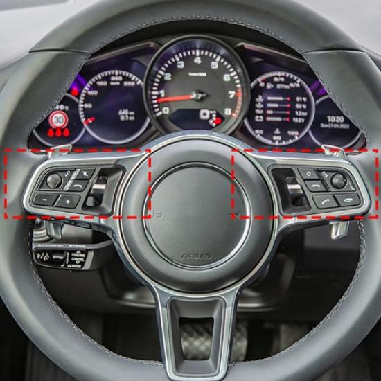 1x Matte Black Car Steering Wheel Switch Button Fix For Porsche Panamera 2017-20