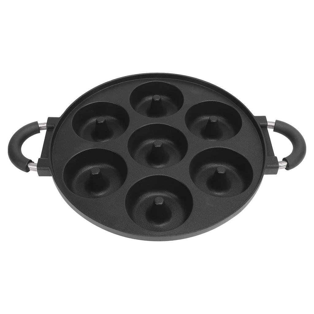 Moule à Donuts 7 Trous Anti-adhésif Alliage d'Aluminium Moule à Donuts avec Poignée Confortable