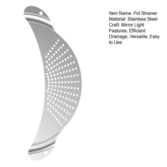 Nerezový hrnec s cedníkem, cedník na pánev, cedník na těstoviny a špagety, nerezavějící, účinný nástroj pro odvod vody pro domácí a restaurační použití