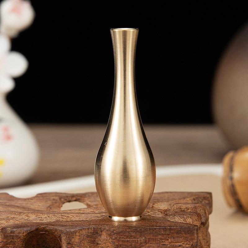 1PC Mini Vintage Vase Ornament Home Decoration Retro Brass Flower Bottle Figurines Decorative Crafts