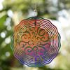 360 Degree Hanging Hook 10 Inch Metal Wind Spinner Vibrant Rainbow Art Design for Garden Patio Balcony Decor All Season Outdoor Gift