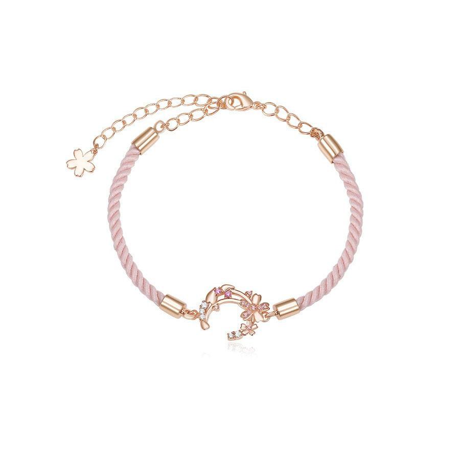 

Новый весенний браслет Cherry Blossom Rose Golden Moon для женщин в Instagram, браслет ручной работы с уникальным дизайном Adjustable size