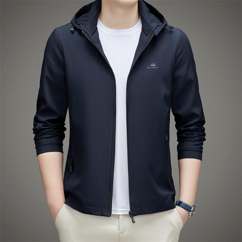 

Мужская универсальная однотонная куртка с капюшоном Mu Qingqing 175/L