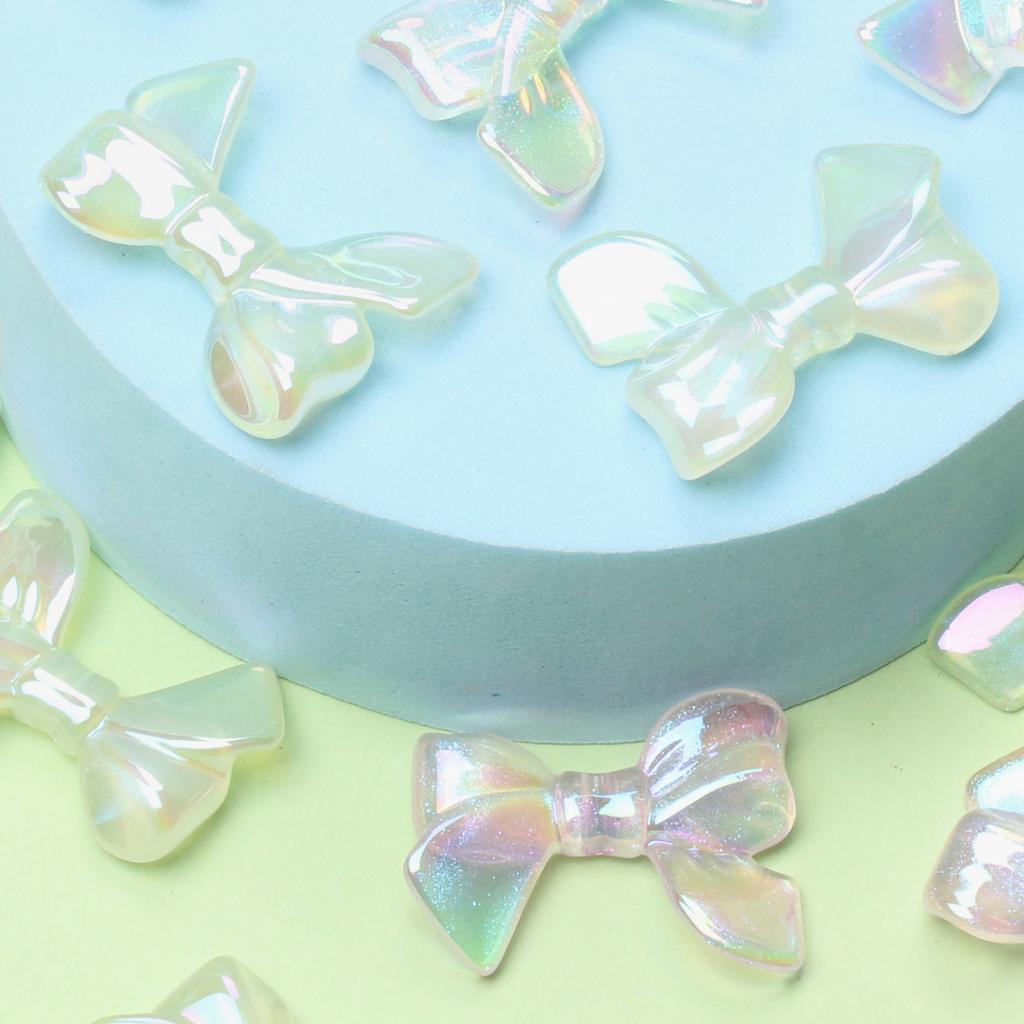 UV Plated Dazzle Jewelry Accessories Necklace Fashion Bow Loose Beads DIY Earring 10pcs Handmade Material Pendant