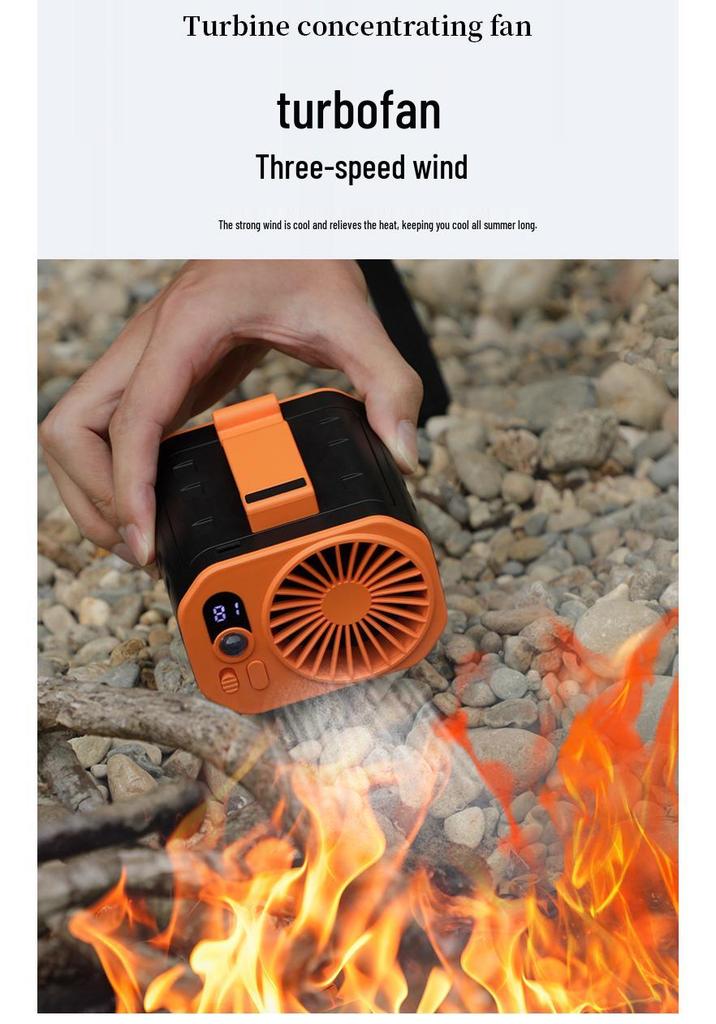 Compact Waist-Hanging High-Speed Portable Fan for Outdoor Cooling and Heat Relief