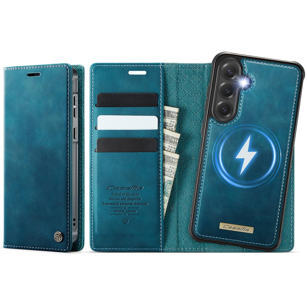For Samsung Galaxy S23 FE Case CASEME C49 Compatible with MagSafe RFID Blocking Detachable Wallet Leather Phone Cover