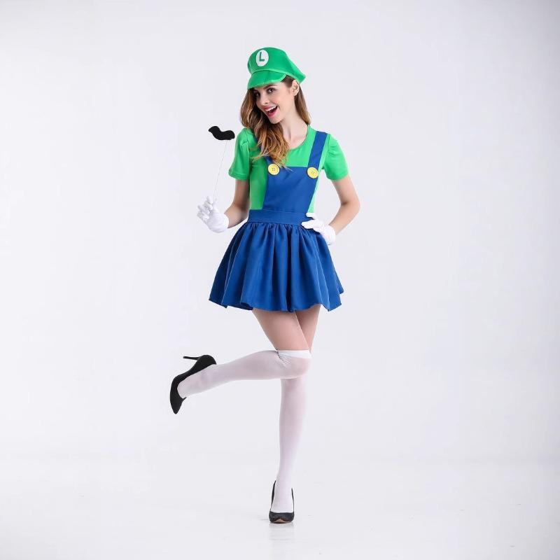 Halloween Costume Ario Mario Anime Game Uniform Cosplay Super Marie Skirt