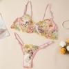 Damen Transparent Sexy Spitzen-BH-Set Bügel-BHs Dünne Lady Pure Desire Unterwäsche Floral Dessous-Set