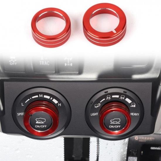 2pcs Red Driving Mode Switch Button Knob Ring Trim Cover for 4Runner TRD 2010-22