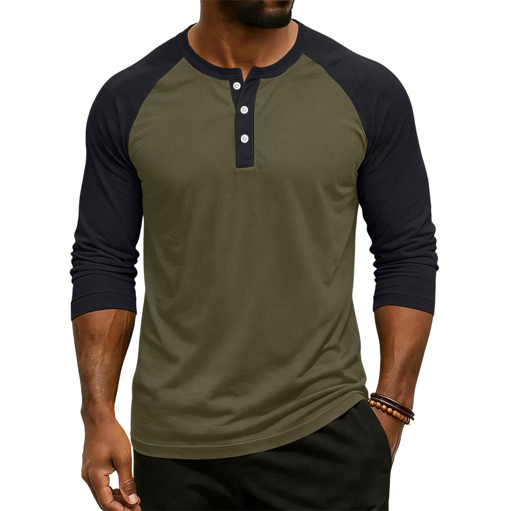 Men's Raglan Sleeve Three-quarter Sleeve Top