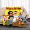 Happy Burger Shop cartoon print blanket. A warm and comfortable flannel blanket suitable for bedrooms, sofas, beds, chairs, picn