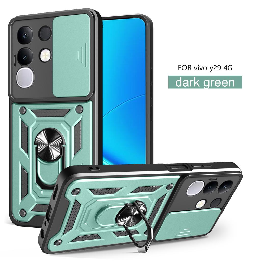 For Vivo Y29 4G Case Vivo T4x Phone Case vivo IQOO z10x Magnetic Ring Holder Armor Phone Case Slide Camera Protect Back Cover
