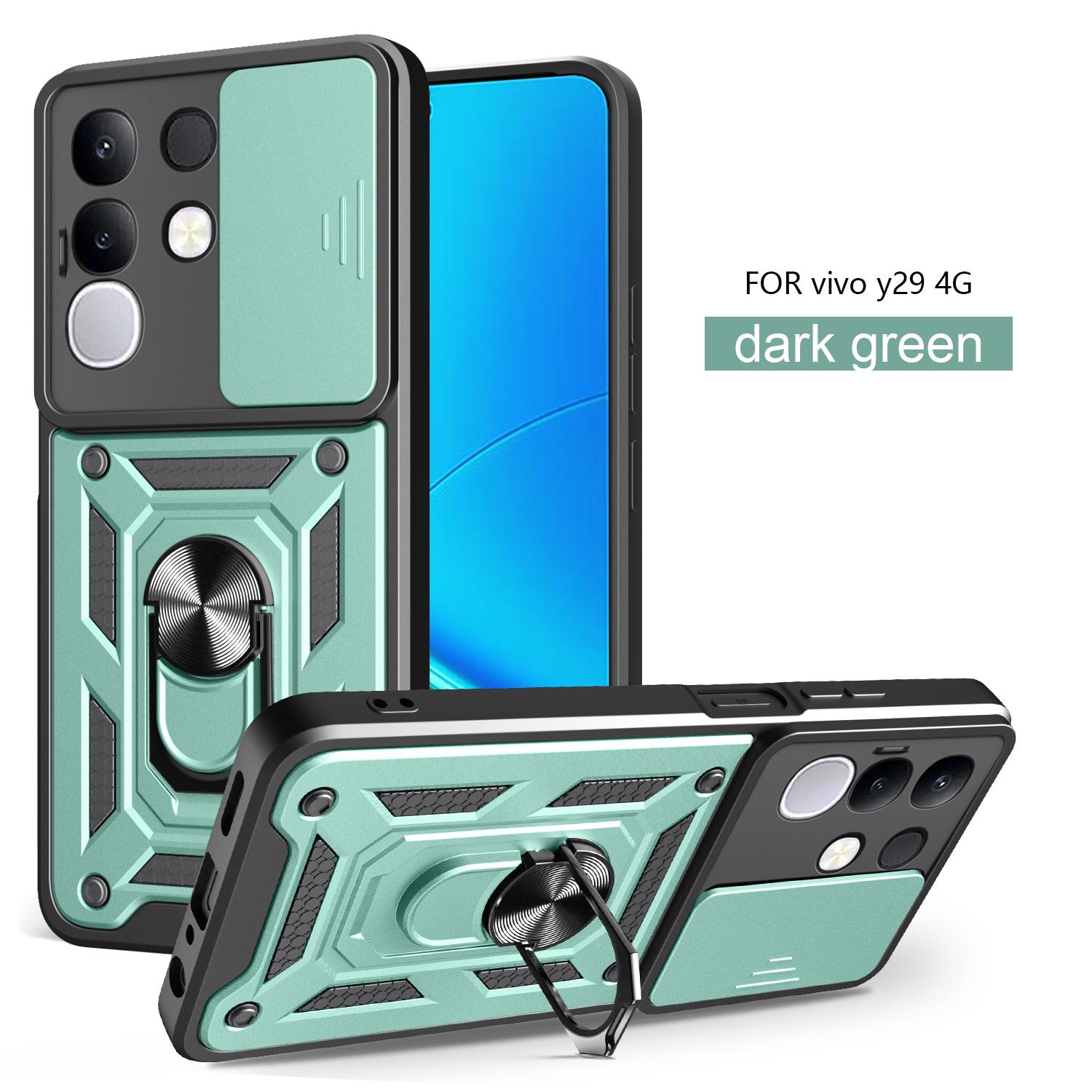

For Vivo Y29 4G Case Vivo T4x Phone Case vivo IQOO z10x Magnetic Ring Holder Armor Phone Case Slide Camera Protect Back Cover vivo iQOO Z10x