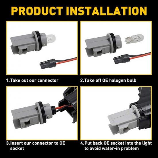 4x LED Side Marker Lights Front&Rear For 2010-2015 Chevy Camaro SS LT LS ZL1 RS