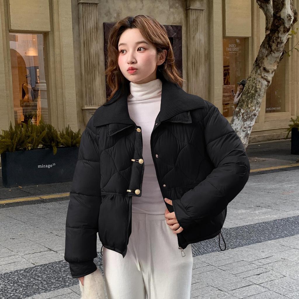 Herbst Winter Verdicken Warmer Parka Damen Lässig Süß Einfarbig Große Tasche Lockere Jacken Oberbekleidung