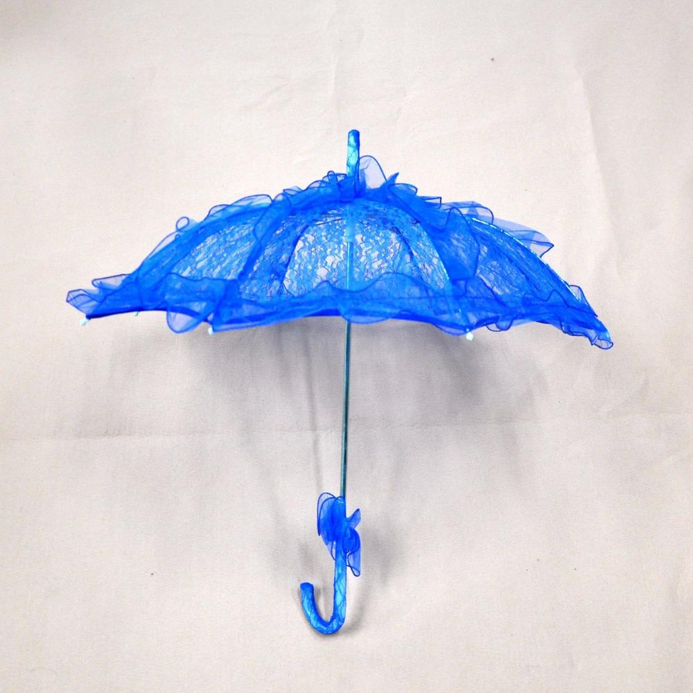 Romantic Bridal Umbrellas Ruffles Trim Craft Flowers Umbrellas New Floral Lace Umbrella