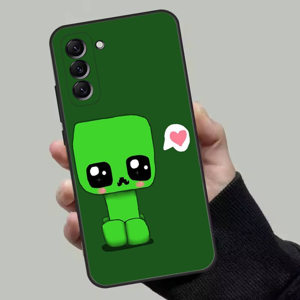 Green Pixel Monster Creeper Phone Case For Samsung Galaxy A13,A21s,A22,A31,A32,A52,A53,A71,A80,Soft Black Shell Samsung a535g