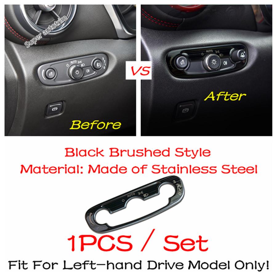 Black Brushed Accessories For Chevrolet Malibu 2016 -  AC Control Panel Door Bowl Head Light Switch Lift Button Cover Trim