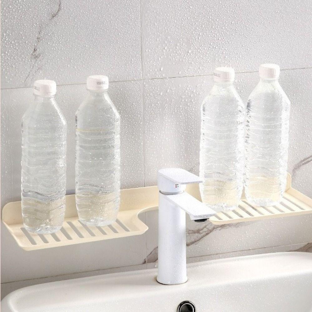 Wall Mounted U Shaped Countertop Storage Rack Water Drainage Kitchen Storage Rack Bathroom