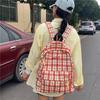 Schoolbag Japanese ins Versatile College Style Plaid Backpack Female, Junior High School High School College Student Class School Bag Travel Backpack