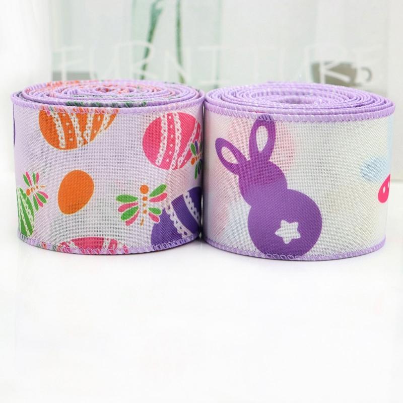 5 Yards Festive Ribbons with Carrot Dotted Pattern for Decorsfor Easter Flower Arrangements DIY Projects