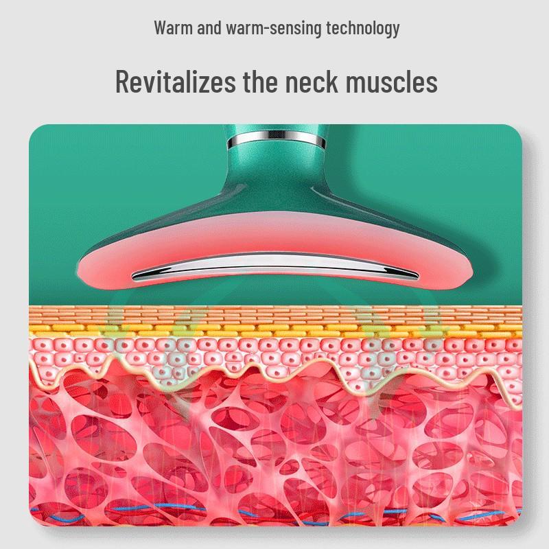 Tri-Color Spectrum Neck and Skin Rejuvenation Device: Handheld Microcurrent Vibration Massager for Anti-Aging and Lifting