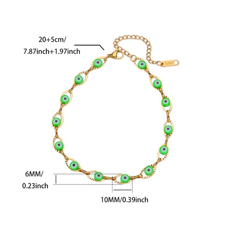 Devil's eye anklet women's niche design sense color zircon eye anklet foot decoration