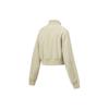 Li-Ning Hot Sweat Series Solid Color Stand Collar Short Casual Sweatshirt Women Sweatshirt Foam-Khaki AWDT504-3