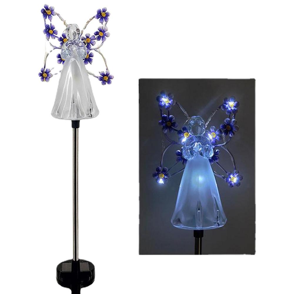 Solar LED Angel Lights Waterproof Outdoor Garden Decoration Lights Landscape Yard Patio Cemetery Stake Lights Lawn Night Lamp