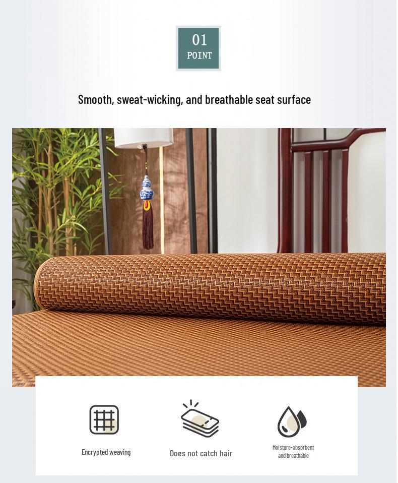 Thickened Foldable Summer Ice Silk and Rattan Sofa Cushion Mat with Wool Material