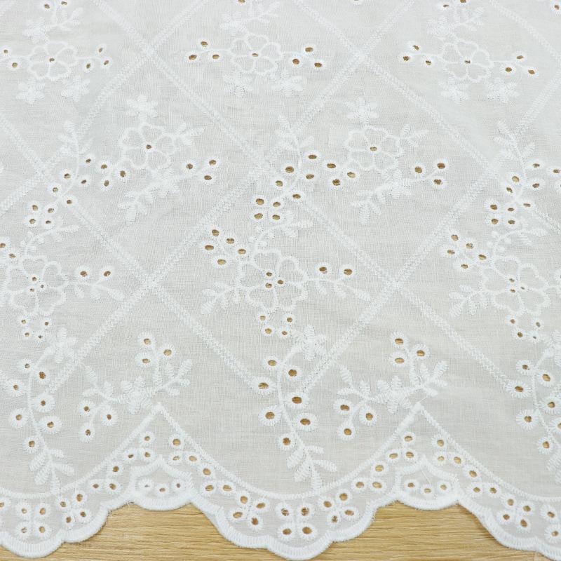 

Хлопчатобумажная ткань с вышивкой «волнистый край» для платьев, детской одежды, домашнего текстиля, скатертей и рубашек 1 Yard ≈ 91cm / Width 135cm