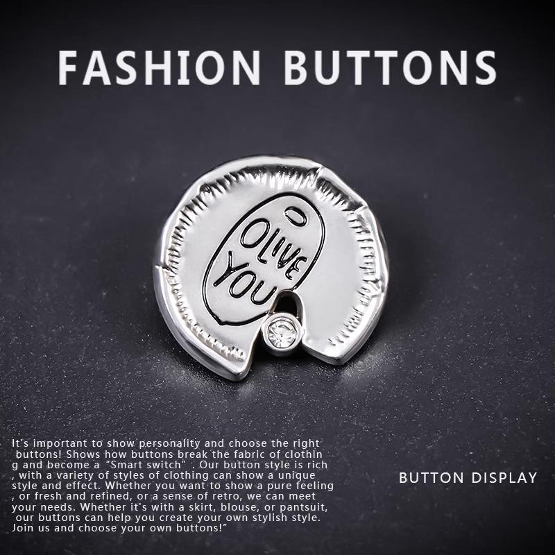 10Pcs Button High-End Delicate Cashmere Coat Shirt Top Suit Sweater Cardigan Metal Big Button