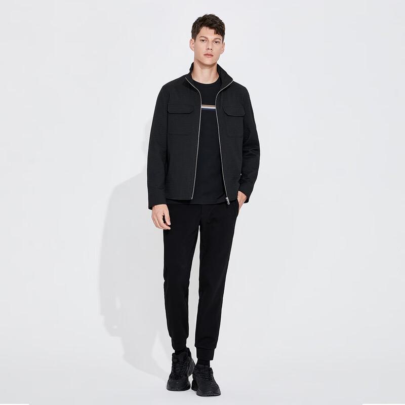 Navigare Men's Plaid Stand Collar Work Jacket