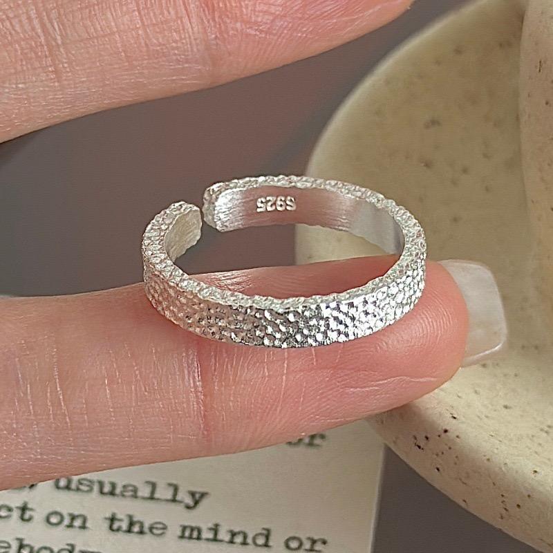 

BF CLUB 925 Sterling Rings for Women Simple Geometric Handmade Irregular Simple Narrow Ring Allergy For Birthday Gift resizable