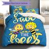 Maya the Bee  Pattern Bedding Quilt Set  Home Decoration  Gift (1 * Duvet Cover + 2 * Pillowcase  Without Core)