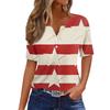 Women's T Shirt Tee Print Button Short Sleeve Daily Weekend Fashion Basic V- Neck Regular Top