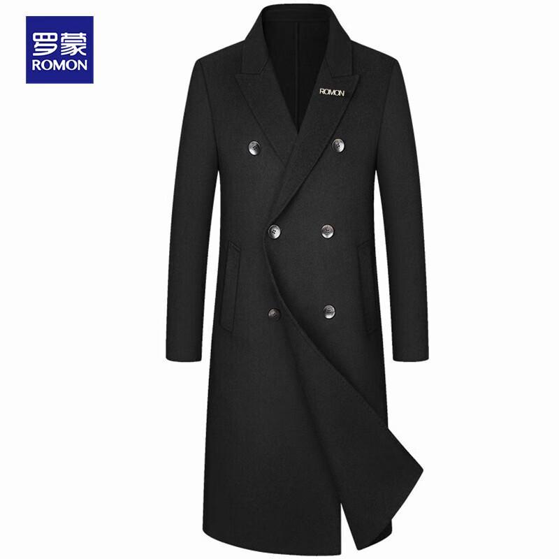 

Мужское приталенное двубортное длинное пальто из смесовой шерсти Luomon 185