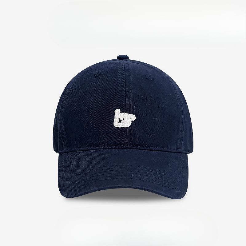 Embroidered Baseball Cap for Women Korean Style Big Head Circumference Showing Face Little Couple's Baseball Cap Wide Brim Versatile