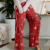 Pajama Pants , Sleepwear , Casual Drawstring Elastic Waist Pants , Comfortable Straight-leg Loose Pants