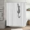 Cat-Themed Shower Curtain With Gray Stripes And Hanging Pattern Decorative Bathroom Accessory For Kids Or Adults Add A Touch Of